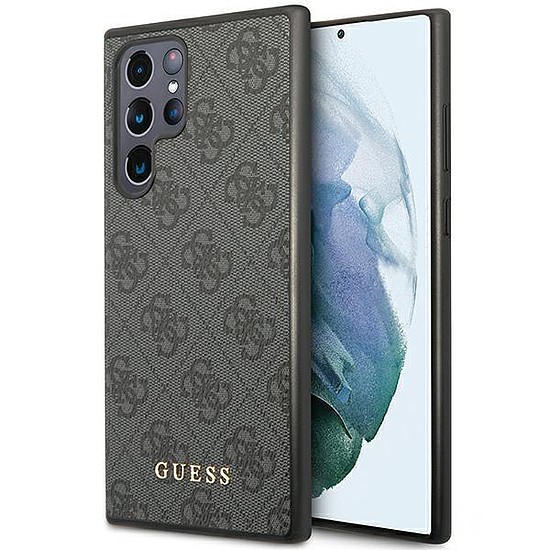 Guess GHUCS23LG4GFGR S23 Ultra S918 szürke/szürke keménytokos 4G fém arany logo