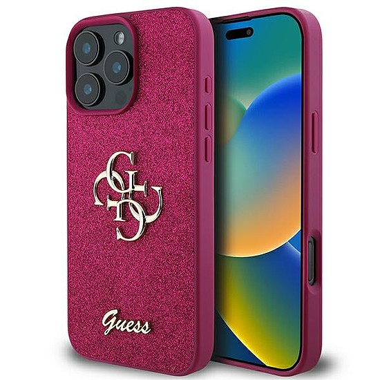 Guess Glitter Script Big 4G iPhone 16 Pro tok - lila