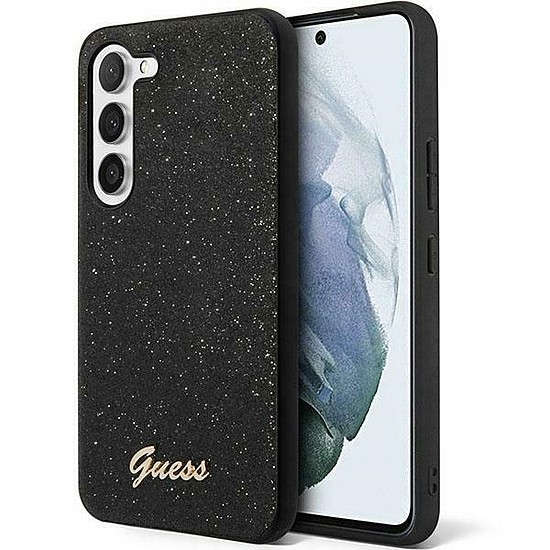 Guess Glitter Script tok Samsung Galaxy S24+ telefonhoz - fekete