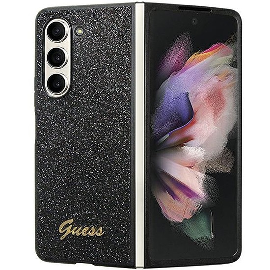 Guess Glitter Script tok Samsung Galaxy Z Fold 5 telefonhoz - fekete