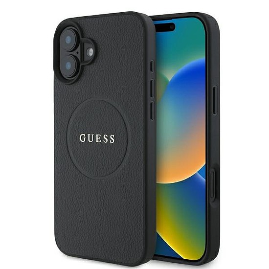 Guess Graained Gold Ring MagSafe tok iPhone 16-hoz - fekete