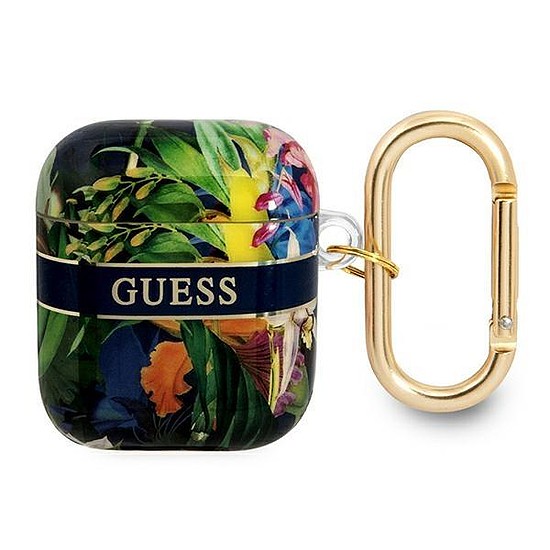 Guess GUA2HHFLB AirPods borító kék/kék Flower Strap Collection