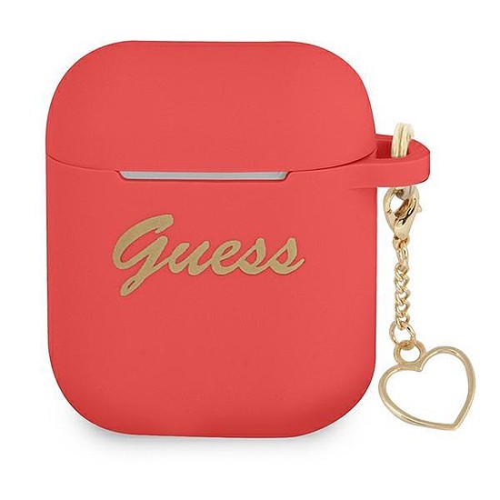 Guess GUA2LSCHSR AirPods borító piros/piros Szilikon Charm Heart Collection