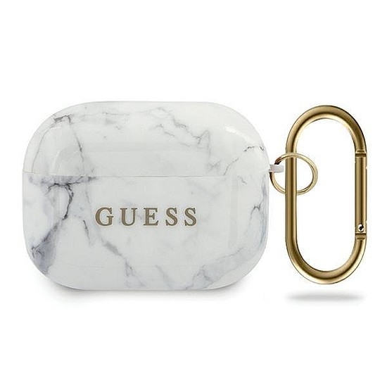 Guess GUACAPPTUMAWH AirPods Pro borító fehér/fehér Marble Collection