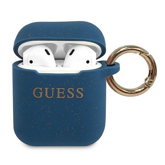 Guess GUACCSILGLBL AirPods borító kék/kék szilikon csillogó