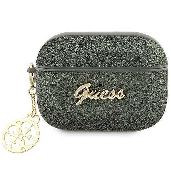 Guess GUAP2GLGSHA AirPods Pro 2 borító zöld/kaki Glitter Flake 4G Charm