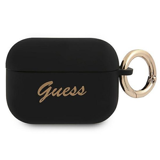 Guess GUAPSSSK AirPods Pro borító fekete/fekete Silicone Vintage Script