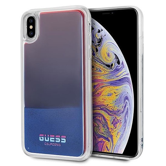 Guess GUHCI65GLCRE iPhone Xs Max piros/piros kemény tok California Glow in the dark