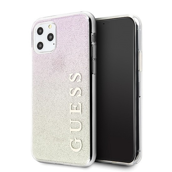 Guess GUHCN65PCUGLGPI iPhone 11 Pro Max rose gold/arany pink kemény tok Gradient Glitter