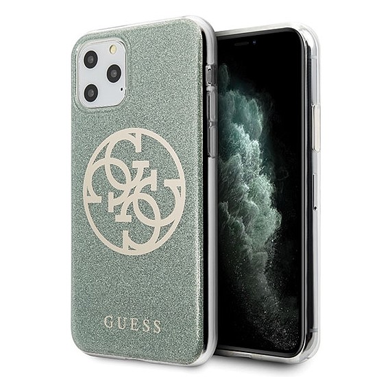 Guess GUHCN65PCUGLKA iPhone 11 Pro Max khaki kemény tok 4G Circle Glitter