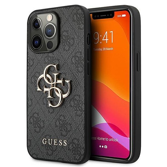 Guess GUHCP13L4GMGGR iPhone 13 Pro / 13 6.1" szürke/szürke keménytokos 4G naked fém logo