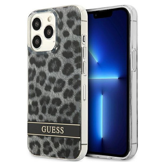 Guess GUHCP13LHSLEOK iPhone 13 Pro / 13 6.1" szürke/szürke keménytokos Leopard