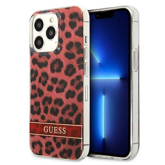 Guess GUHCP13LHSLEOR iPhone 13 Pro / 13 6.1" piros/piros keménytokos Leopard