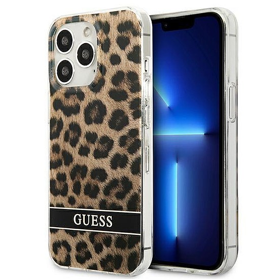 Guess GUHCP13LHSLEOW iPhone 13 Pro / 13 6.1" barna/barna keménytokos Leopard