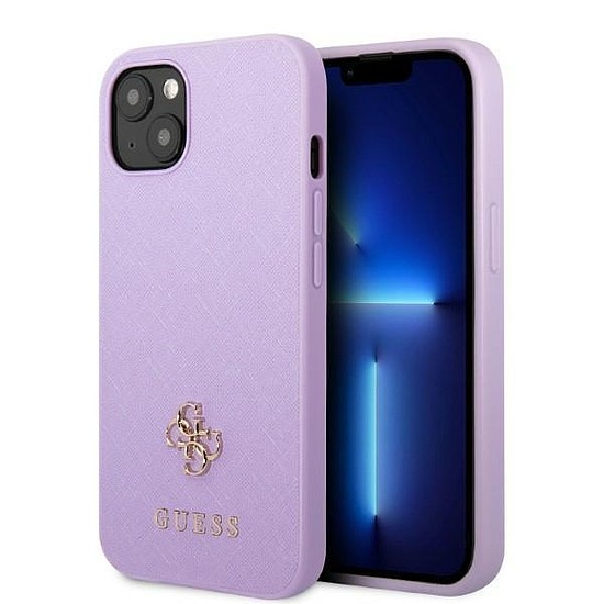 Guess GUHCP13MPS4MU iPhone 13 6.1"-os lila/lila keménytokos Saffiano 4G kis fém logoó