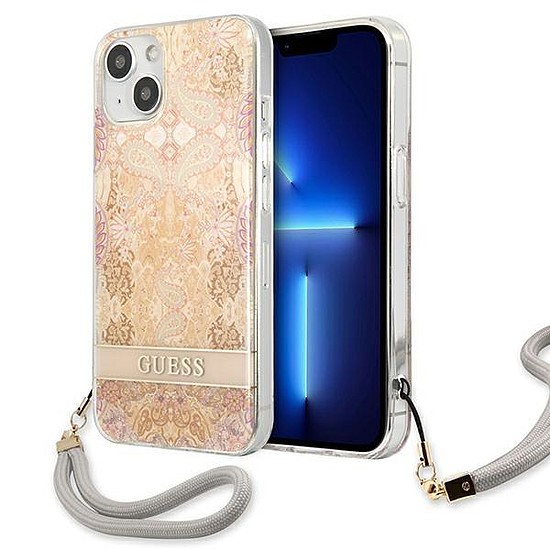 Guess GUHCP13SHFLSD iPhone 13 mini 5.4" arany/arany keménytokos virágszíj