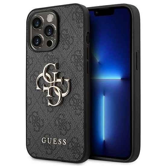 Guess GUHCP14L4GMGGR iPhone 14 Pro 6,1" szary/szürke keménytokos 4G nagy fém logó