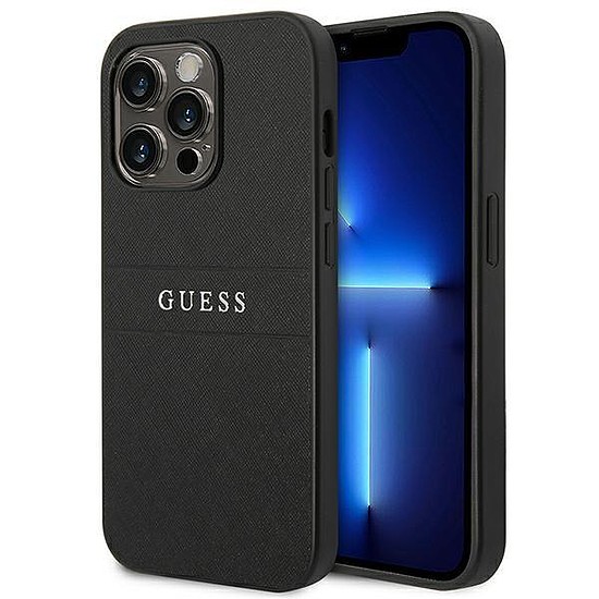 Guess GUHCP14LPSASBBK iPhone 14 Pro 6.1" fekete/fekete Saffiano szíj