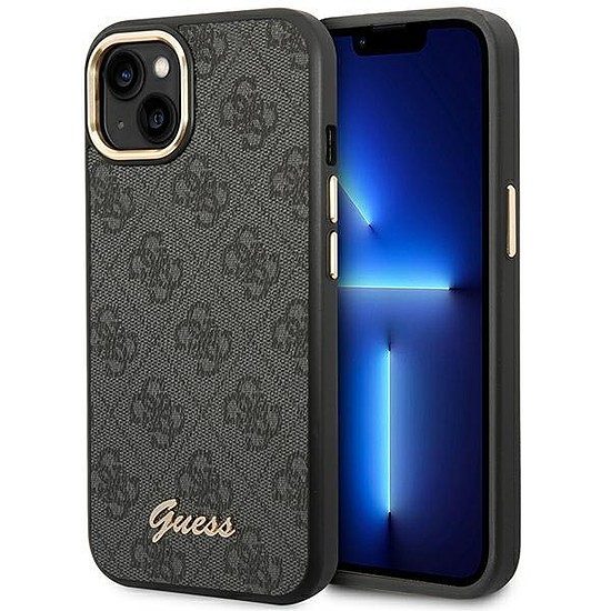 Guess GUHCP14MHG4SHK iPhone 14 Plus 6,7 hüvelykes fekete/fekete kemény tok 4G Vintage Gold logóval