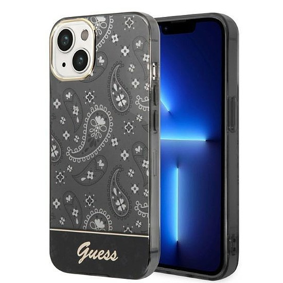 Guess GUHCP14MHGBNHK iPhone 14 Plus 6,7" fekete/fekete keménytok, Paisley Bandana