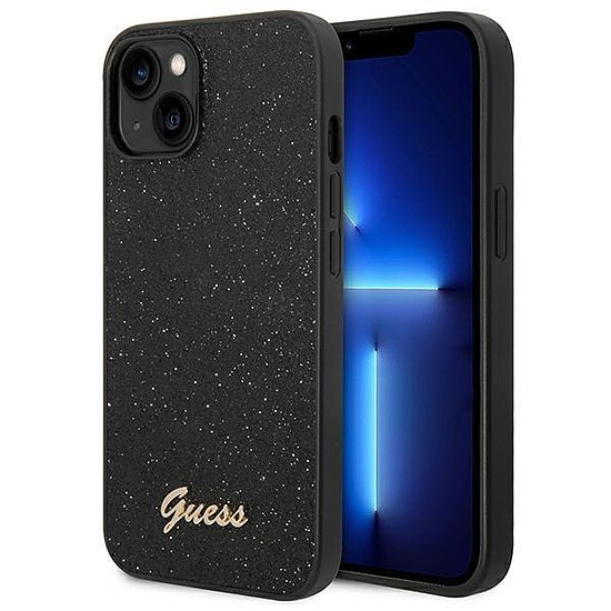 Guess GUHCP14MHGGSHK iPhone 14 Plus 6,7" fekete/fekete kemény tok Glitter Script