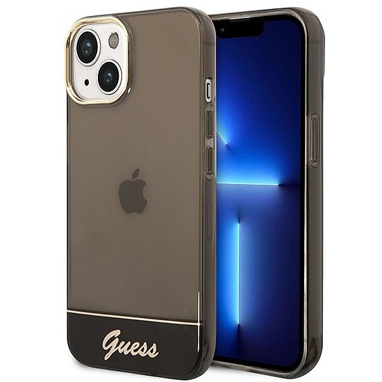 Guess GUHCP14SHGCOK iPhone 14 6.1" fekete/fekete kemény tok, áttetsző