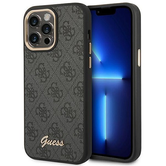 Guess GUHCP14XHG4SHK iPhone 14 Pro Max 6,7 hüvelykes fekete/fekete kemény tok, 4G Vintage Gold logó