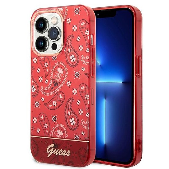 Guess GUHCP14XHGBNHR iPhone 14 Pro Max 6.7" piros/piros kemény tok, Paisley Bandana