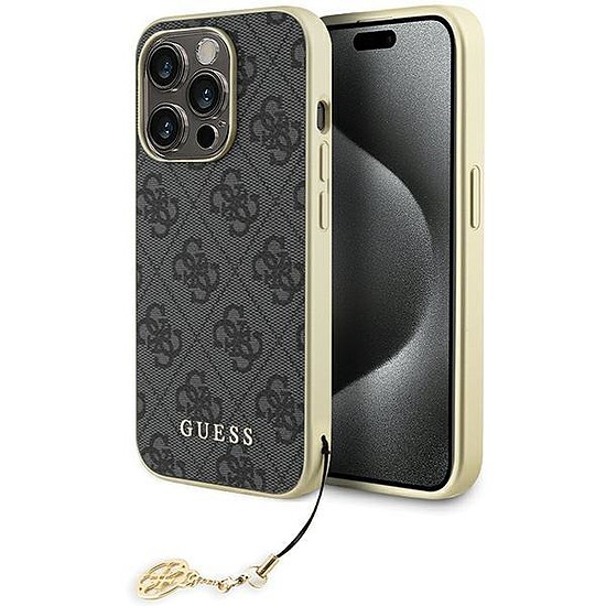 Guess GUHCP15LGF4GGR iPhone 15 Pro 6.1" szürke/szürke keménytokos 4G Charms Collection