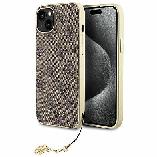 Guess GUHCP15MGF4GBR iPhone 15 Plus 6,7" barna/barna keménytokos 4G Charms Collection