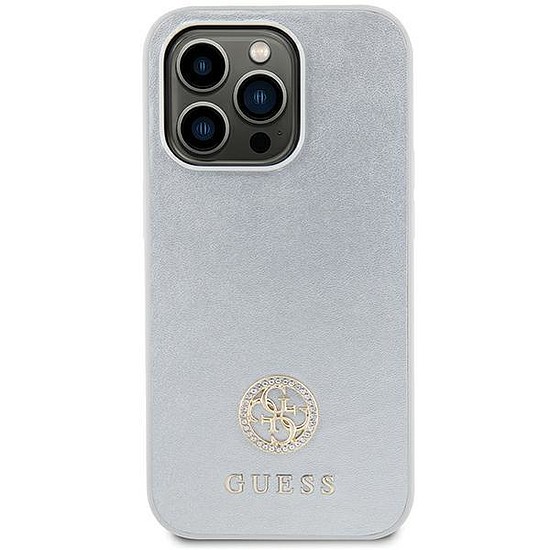 Guess GUHCP15SPS4DGPS iPhone 15 6.1" ezüst/ezüst keménytokos Strass Metal logó