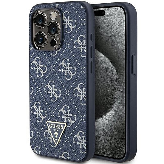 Guess GUHCP15XPG4GPB iPhone 15 Pro Max 6,7" kék/kék keménytokos 4G háromszög fém logó