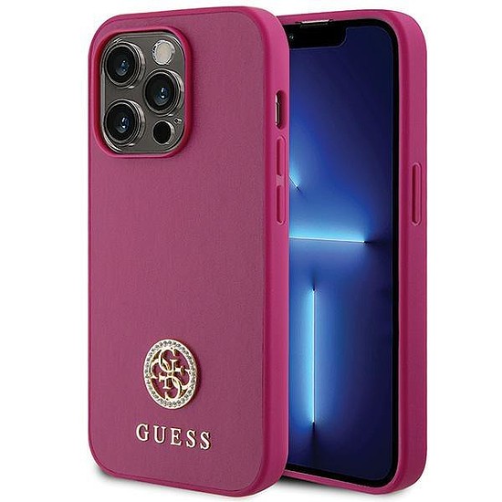 Guess GUHCP15XPS4DGPP iPhone 15 Pro Max 6,7" rózsaszín/rózsaszín kemény tokos Strass Metal logó