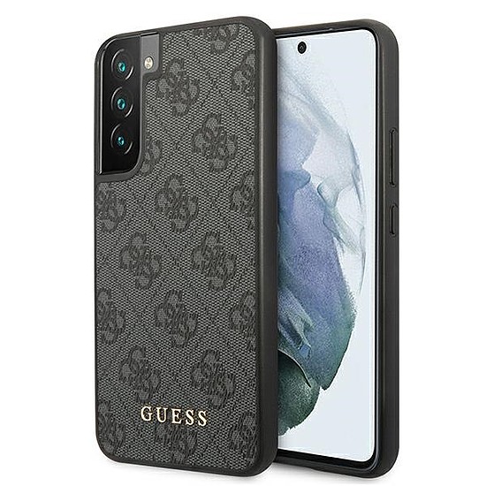 Guess GUHCS22SG4GFGR S22 S901 szary/szürke kemény tok 4G fém arany logó