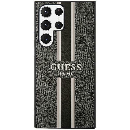 Guess GUHCS23LP4RPSK S23 Ultra S918 fekete/fekete keménytokos 4G nyomtatott csík