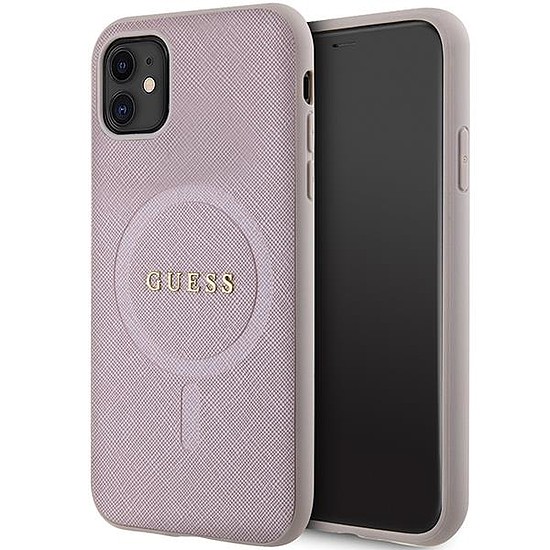 Guess GUHMN61PSAHMCP tok iPhone 11 / Xr telefonhoz - rózsaszín Saffiano MagSafe