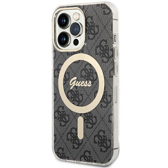 Guess GUHMP13LH4STK iPhone 13 Pro / 13 6.1" fekete/fekete keménytokos 4G MagSafe