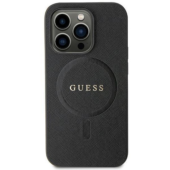 Guess GUHMP13XPSAHMCK tok iPhone 13 Pro Max 6,7"-hez - fekete Saffiano MagSafe