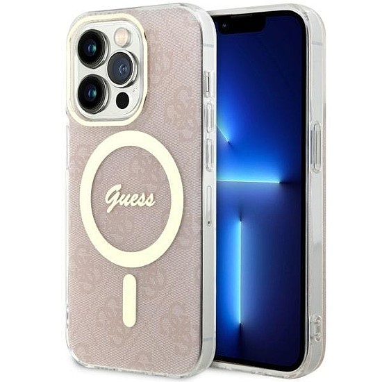 Guess GUHMP14LH4STP iPhone 14 Pro 6.1" rózsaszín/rózsaszín kemény tok, 4G MagSafe