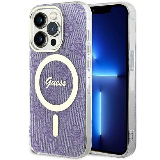 Guess GUHMP14LH4STU iPhone 14 Pro 6.1" lila/lila kemény tok, 4G MagSafe