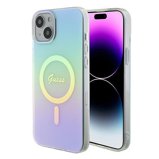 Guess GUHMP15MHITSQ iPhone 15 Plus 6,7" türkiz/türkiz kemény tok IML Iridescent MagSafe