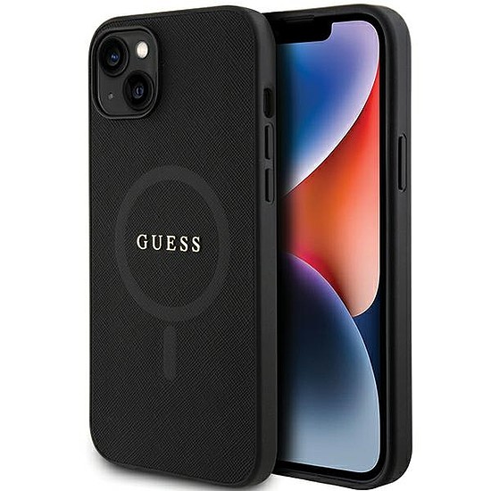 Guess GUHMP15MPSAHMCK iPhone 15 Plus 6,7" fekete/fekete keménytokos Saffiano MagSafe