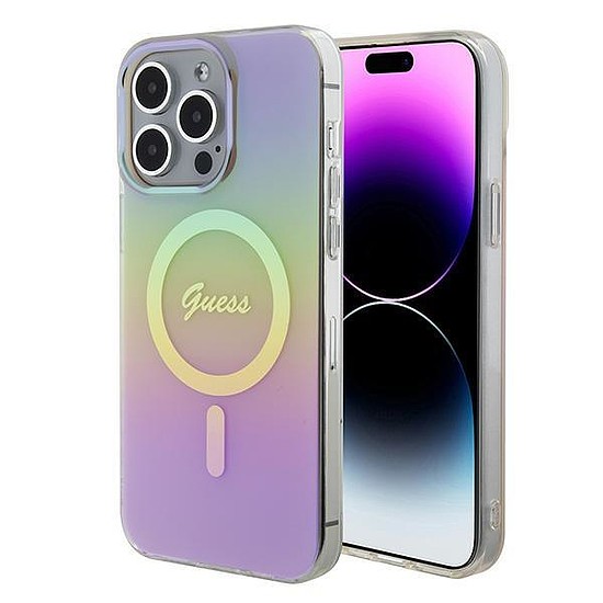 Guess GUHMP15XHITSP iPhone 15 Pro Max 6,7" rózsaszín/rózsaszín kemény tok IML Iridescent MagSafe