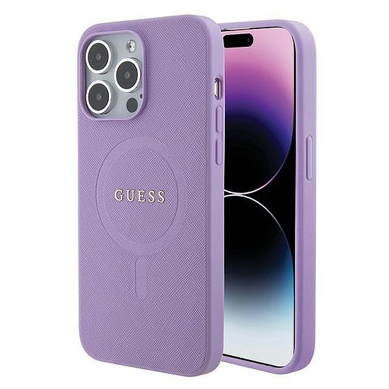 Guess GUHMP15XPSAHMCU iPhone 15 Pro Max 6,7" lila/lila kemény tok, Saffiano MagSafe