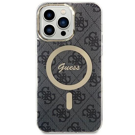 Guess GUHMS23LH4STK S23 Ultra S918 fekete/fekete keménytok 4G MagSafe