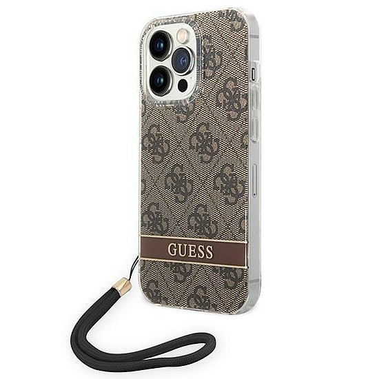 Guess GUOHCP14XH4STW iPhone 14 Pro Max 6,7 hüvelykes barna/barna keménytokos 4G nyomtatószíj