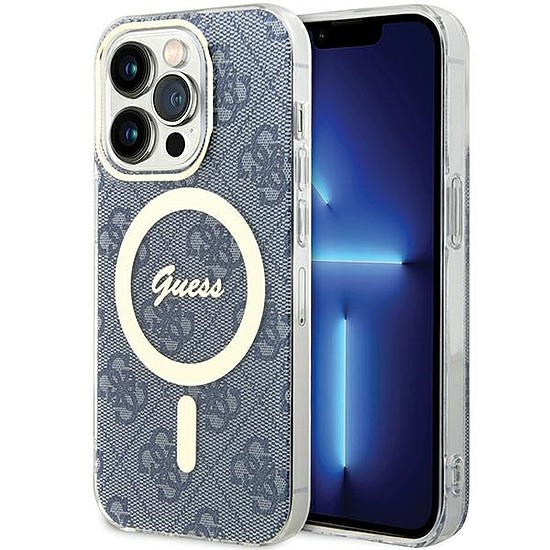 Guess IML 4G MagSafe tok iPhone 15 Pro-hoz - kék