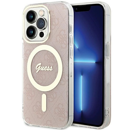 Guess IML 4G MagSafe tok iPhone 15 Pro-hoz - rózsaszín