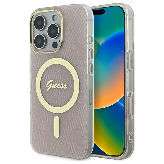 Guess IML 4G MagSafe tok iPhone 16 Pro Max készülékhez - rózsaszín