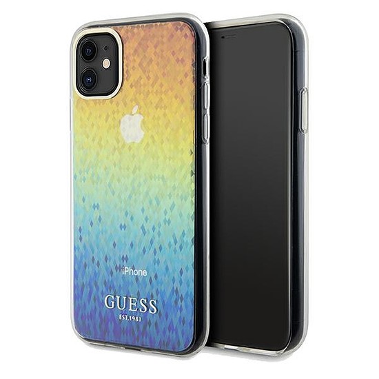 Guess IML Faceted Mirror Disco Iridescent tok iPhone 11 / Xr telefonhoz - többszínű